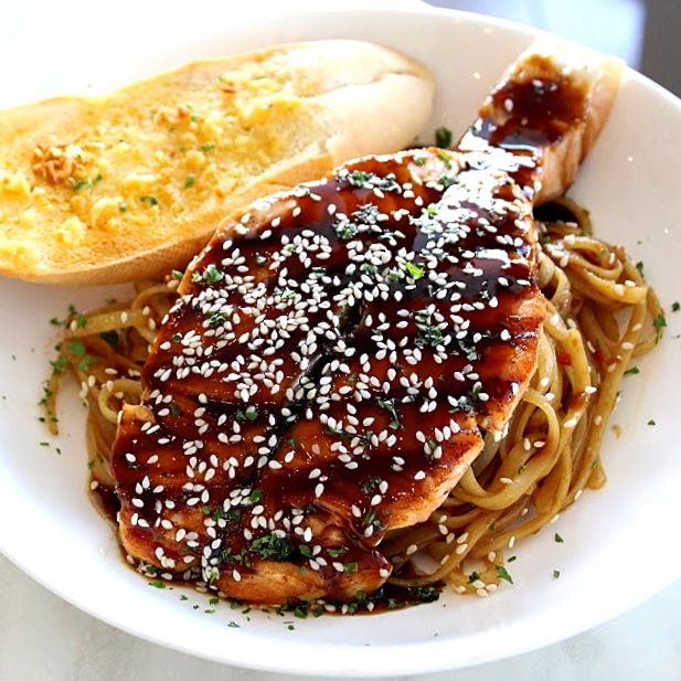 Grilled Teriyaki Salmon Pasta