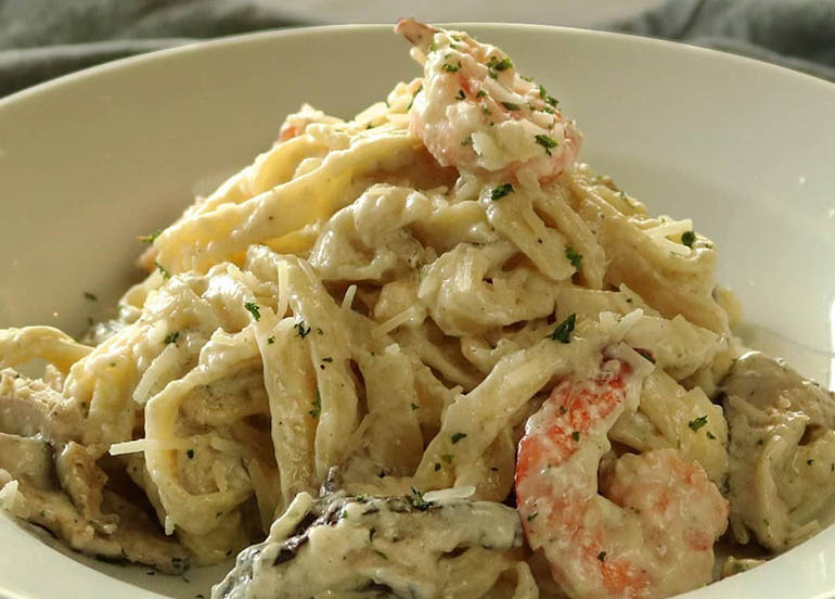 prawns fettuccine