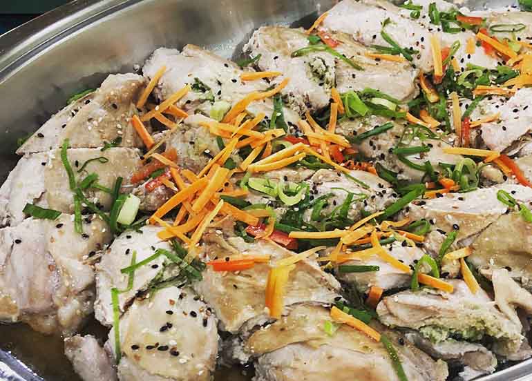 stuffed steamed chicken