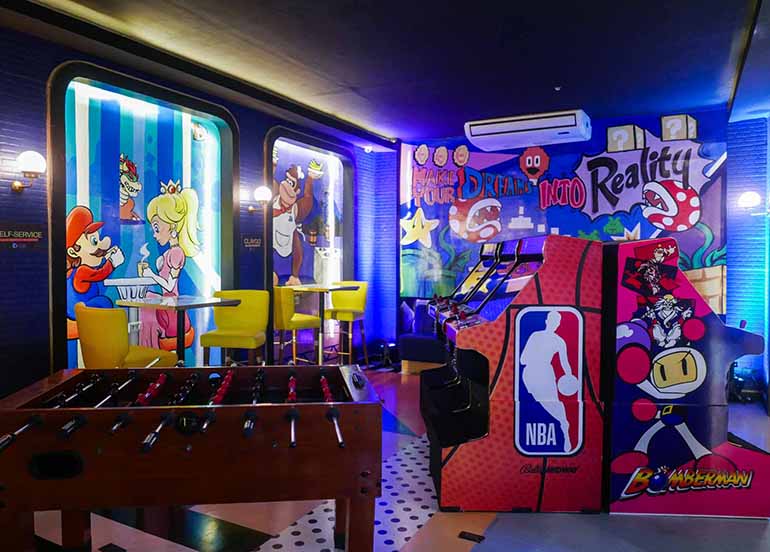 Derive Cafe Interiors and Arcade Games