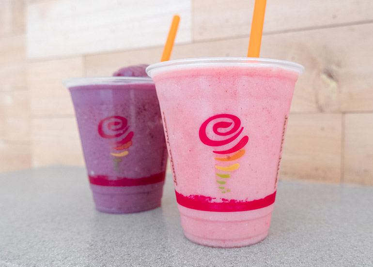 Strawberries Wild and Banana Berry from Jamba Juice