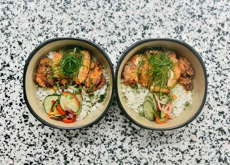 Crispy Honey Garlic Chicken Bowl from Sunnies Cafe