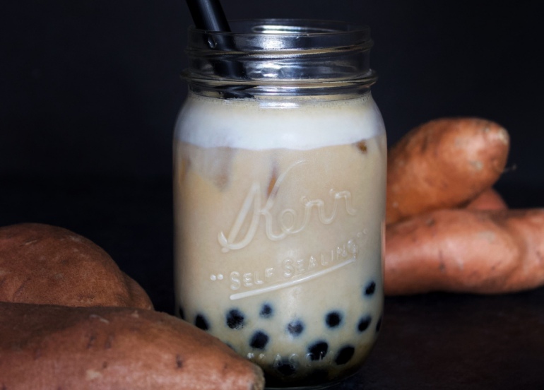 sweet potato milk brown sugar boba