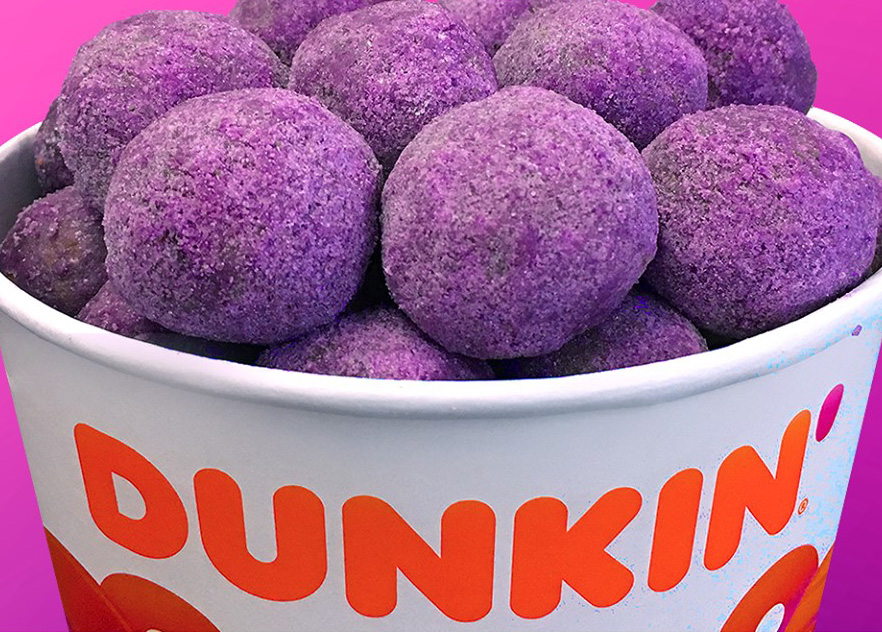 Dunkin Donuts Ube Munchkins It S Real You Could Order A Bucket