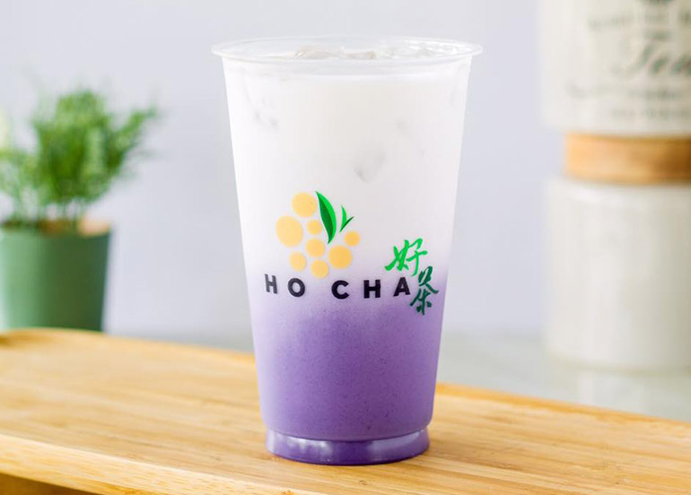 Layered Ube Milk tea from Ho Cha