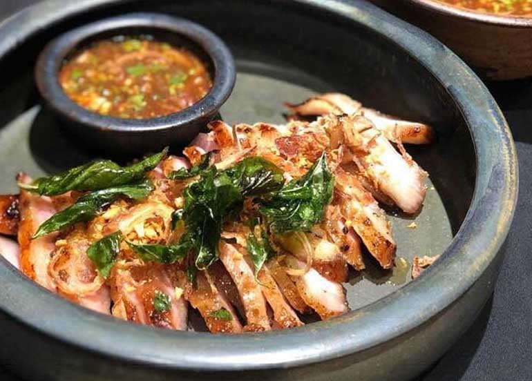 Grilled Pork Cheek with Spicy Tamarind Sauce from Benjarong Royal Thai Restaurant
