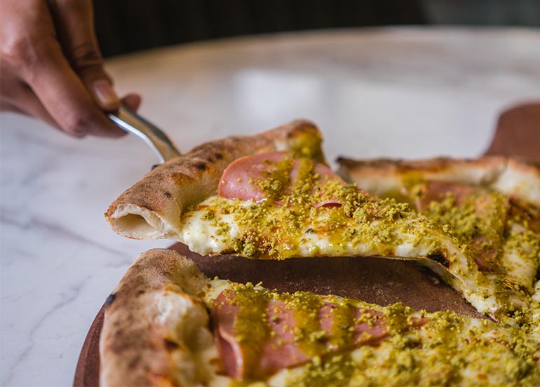 Pizza from Mamma Mia