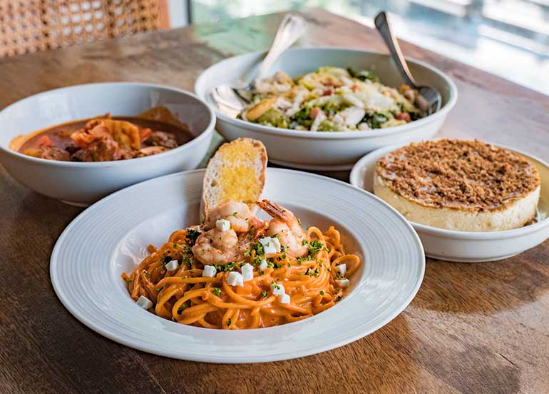 Pasta, Salad, Dessert from Lola Cafe + Bar