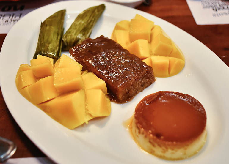Mango and Kakanin and Leche Flan from Zubuchon