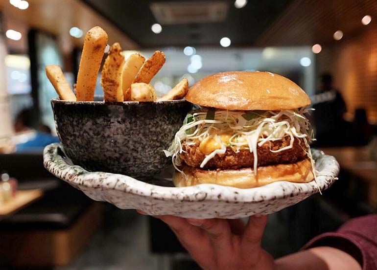 Katsu in Between Brioche Buns with Fries from Yabu: House of Katsu