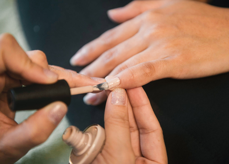 Nude Nail Polish Application