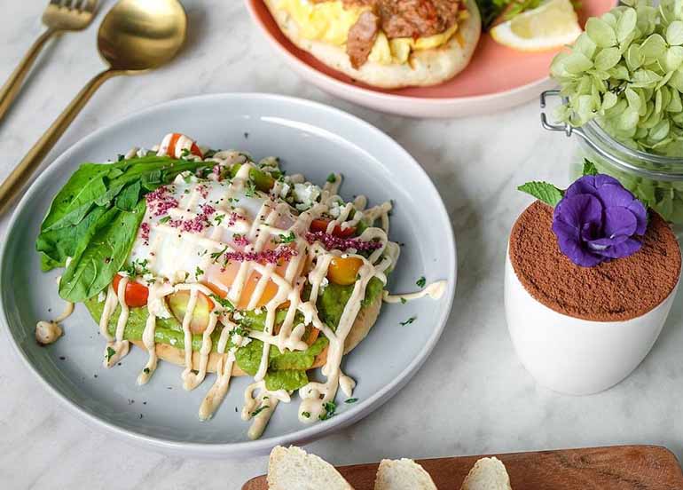 Avocado Toast with Tiramisu in Flossom Kitchen + Cafe