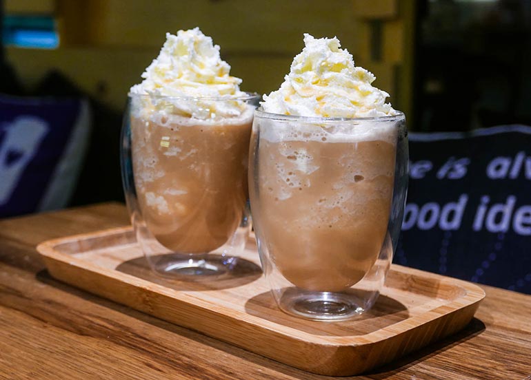 White Chocolate Mocha Ice Blended Drink from Dark Specialty Coffee