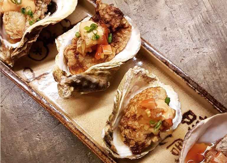 Pan Fried Japanese Oysters from Sensei