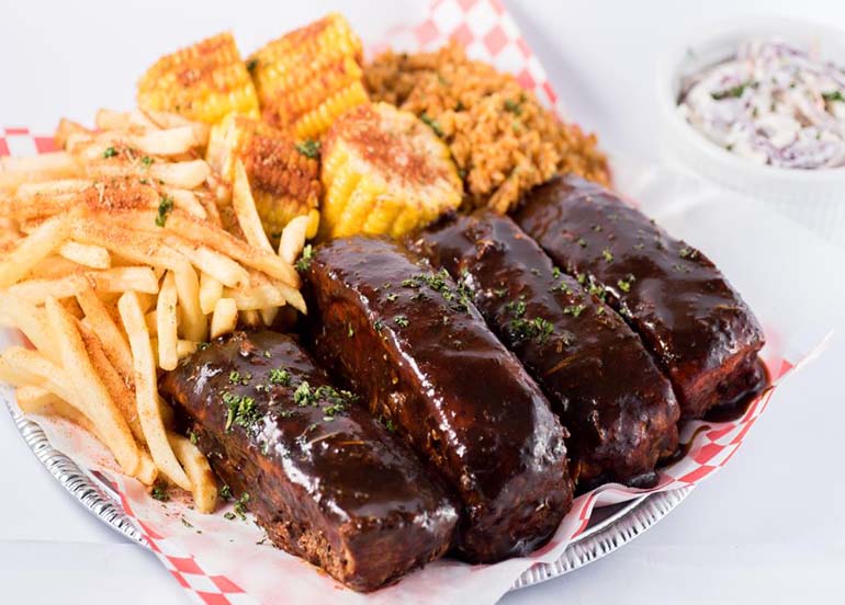 Beef Belly, French Fries, and Sweet Corn from Rue Bourbon