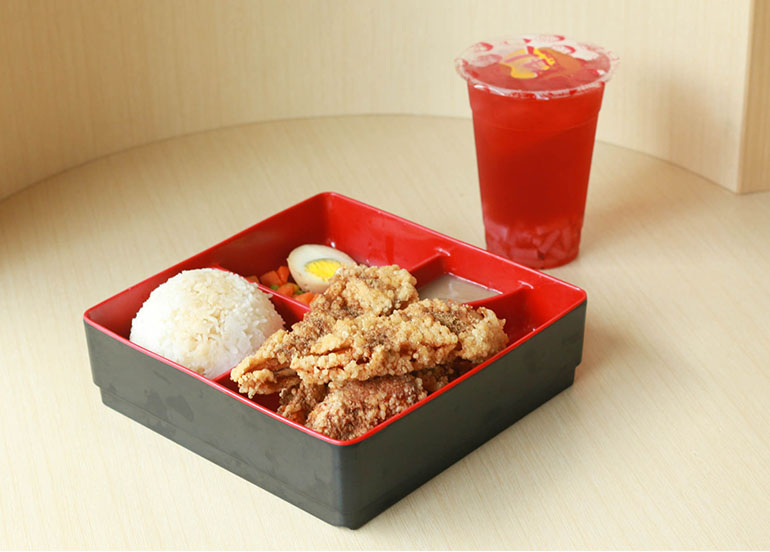 Chick'n Chops and Flavored Tea from Chik'n N Tea