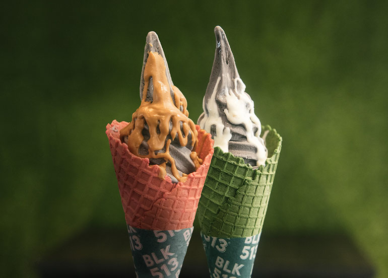 Dark Skim Cones from BLK 513 megamall restaurants