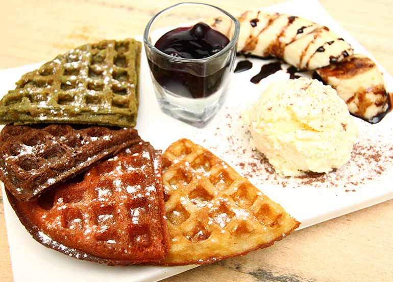 Sampler Waffle Platter from The Wicked Waffle