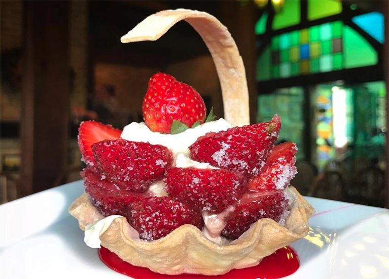 strawberry dessert from Forest House Bistro