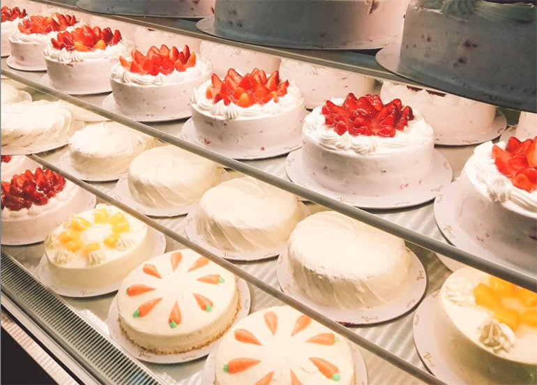 Vizco's Restaurant assortment of strawberry shortcakes, carrot cakes, etc.