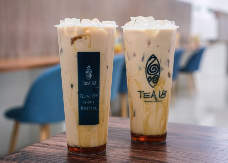 Tea 18 Taiwanese Milk Tea topped with ice