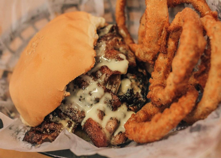1/3lb pure beef patty with bacon and smoky BBQ sauce from Mad Monkeys LU