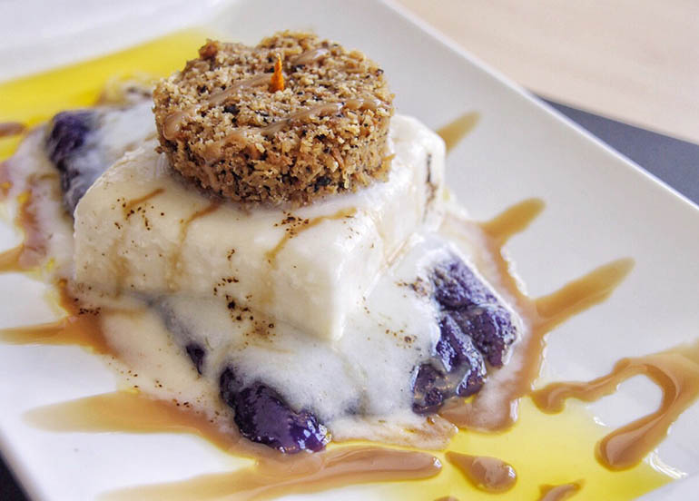 Puto Bumbong with Buco Jelly and Toasted Coconut from Neil's Kitchen