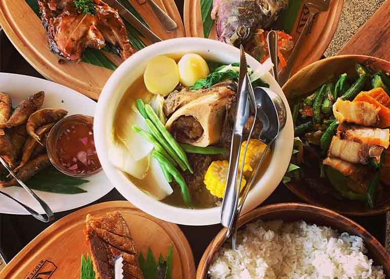 Bulalo, Rice, and other Filipino Dishes from Leslie's Tagaytay