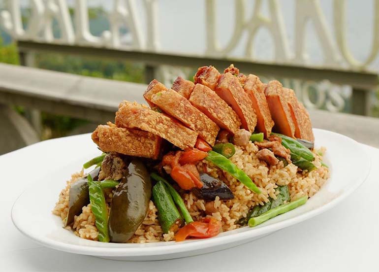 Lechon kawali with Pinakbet Fried Rice from Balay Dako