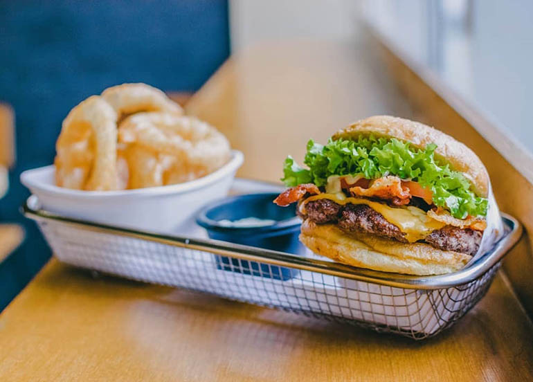Burgers and Onion Rings from Burger Geek