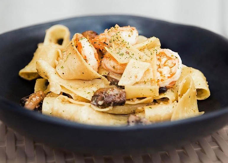 Spicy Shrimp Parpadelle from Pablo Bistro