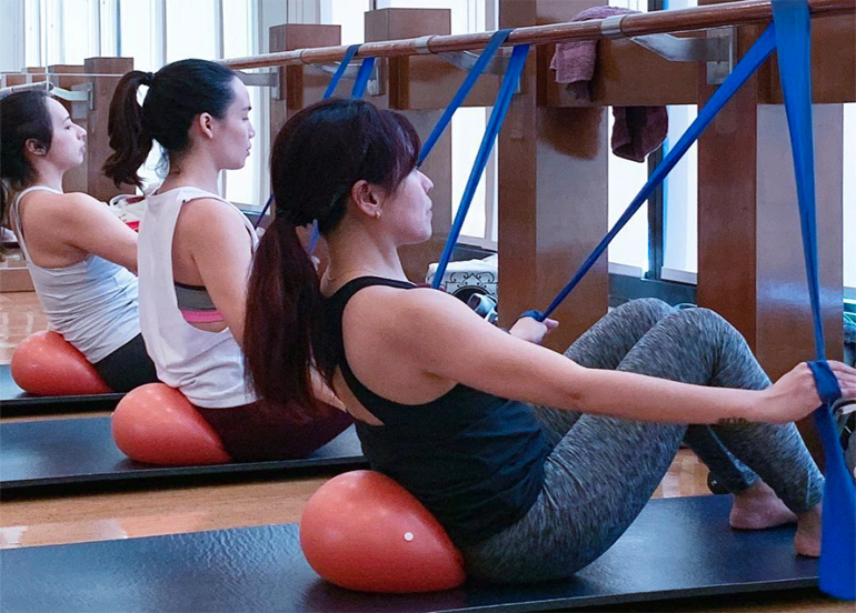 Barre3 class with bands