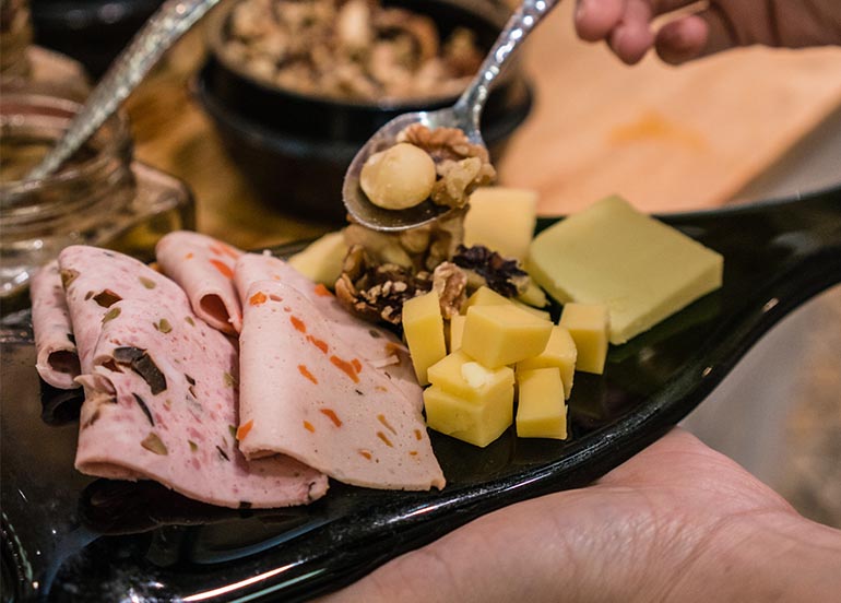 Nuts and Cheese Platter at Spiral Buffet