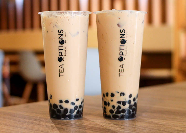 Roasted Milk Tea and Almond Milk Tea from Tea Options