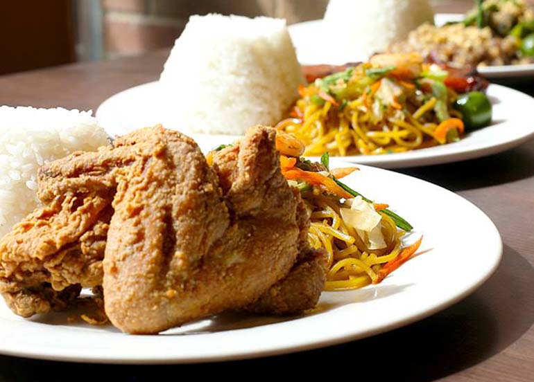 Chicken, Pancit and Rice from Gerry's Grill