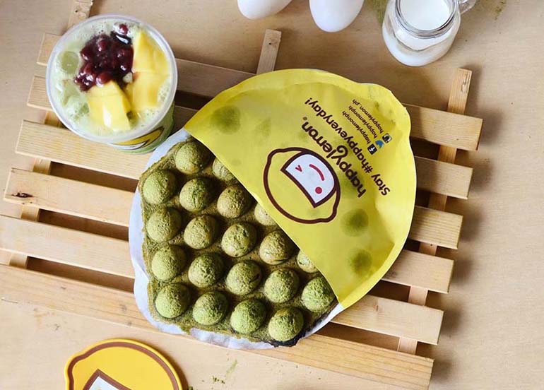 Happy Lemon matcha-waffle