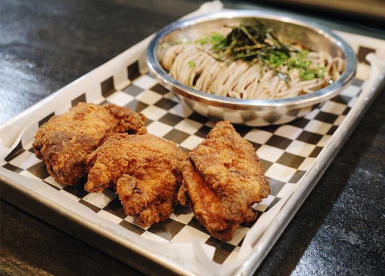 Karaage with Soba Noodles from Tetsuo