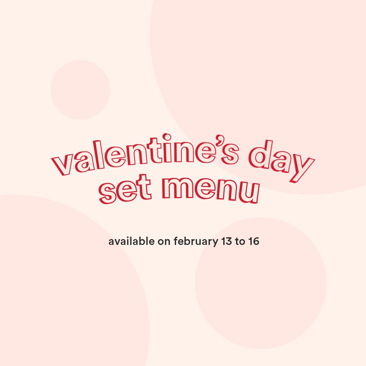 Valentines Day Set Menu
