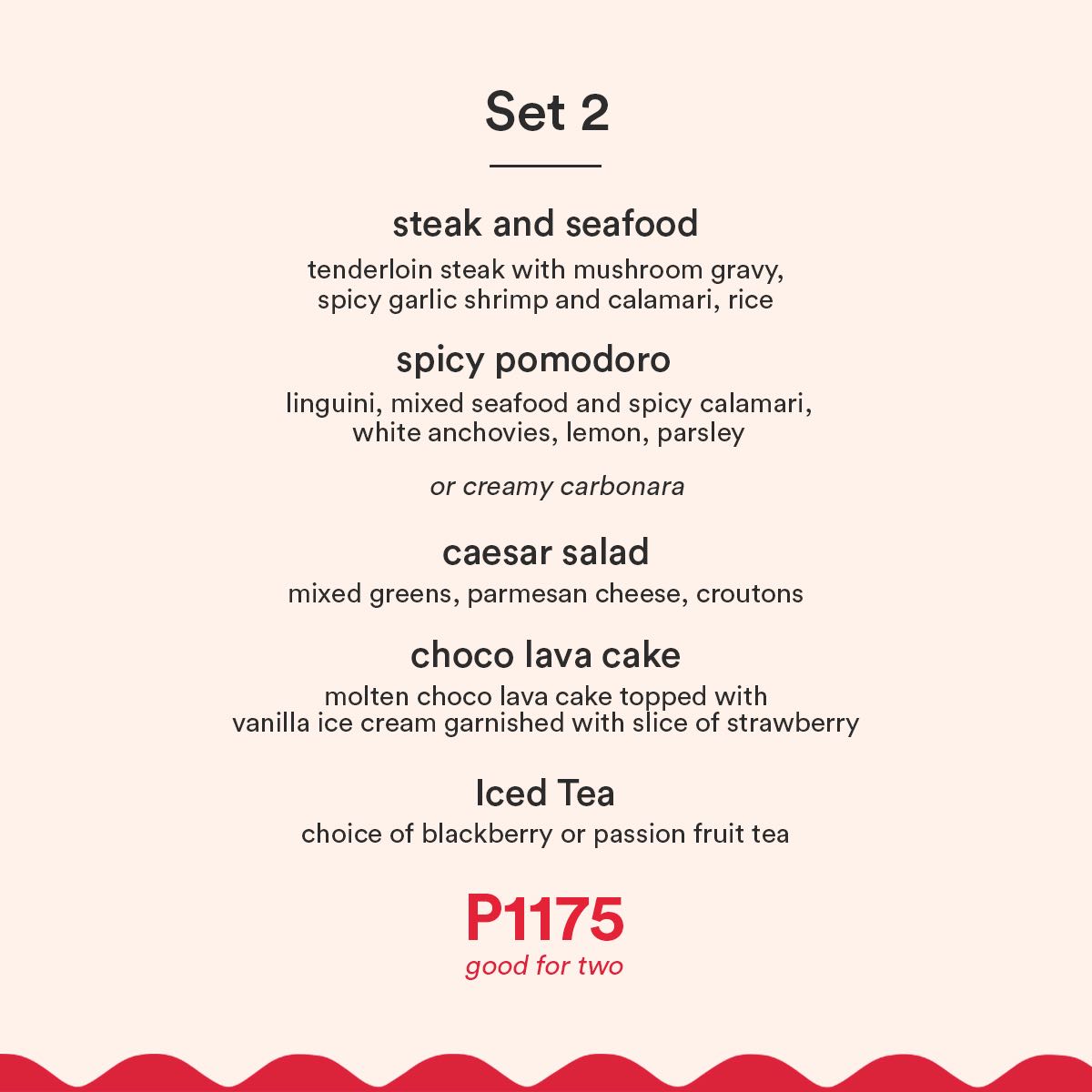 Valentines Day Set Menu 2 from Sunnies Cafe