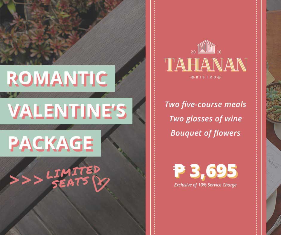 Valentine's Set menu of Tahanan Bistro