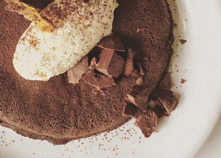 Malagos Chocolate Pancakes from The Sunny Side Cafe