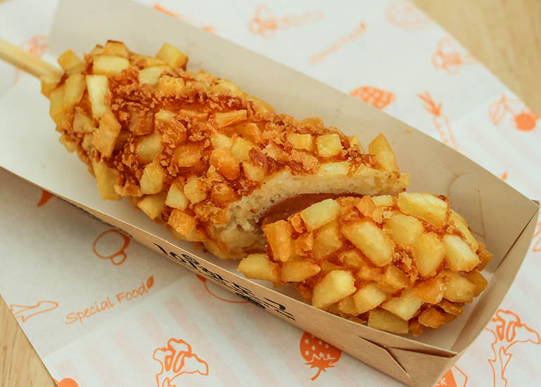 Korean Potato Corndog from 101 Korean Hotdog