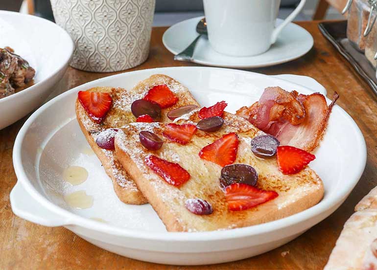 Berry and Bacon French Toast from Designer Blooms Cafe
