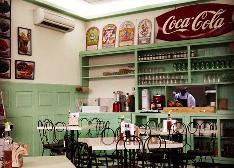 Dining Area and Interiors of Downtown Cafe 1956