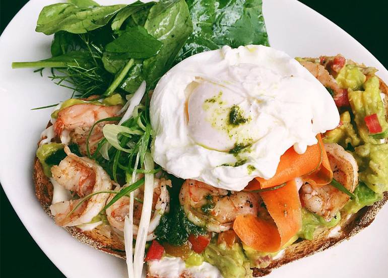 Dean and Deluca Shrimp Avocado Toast