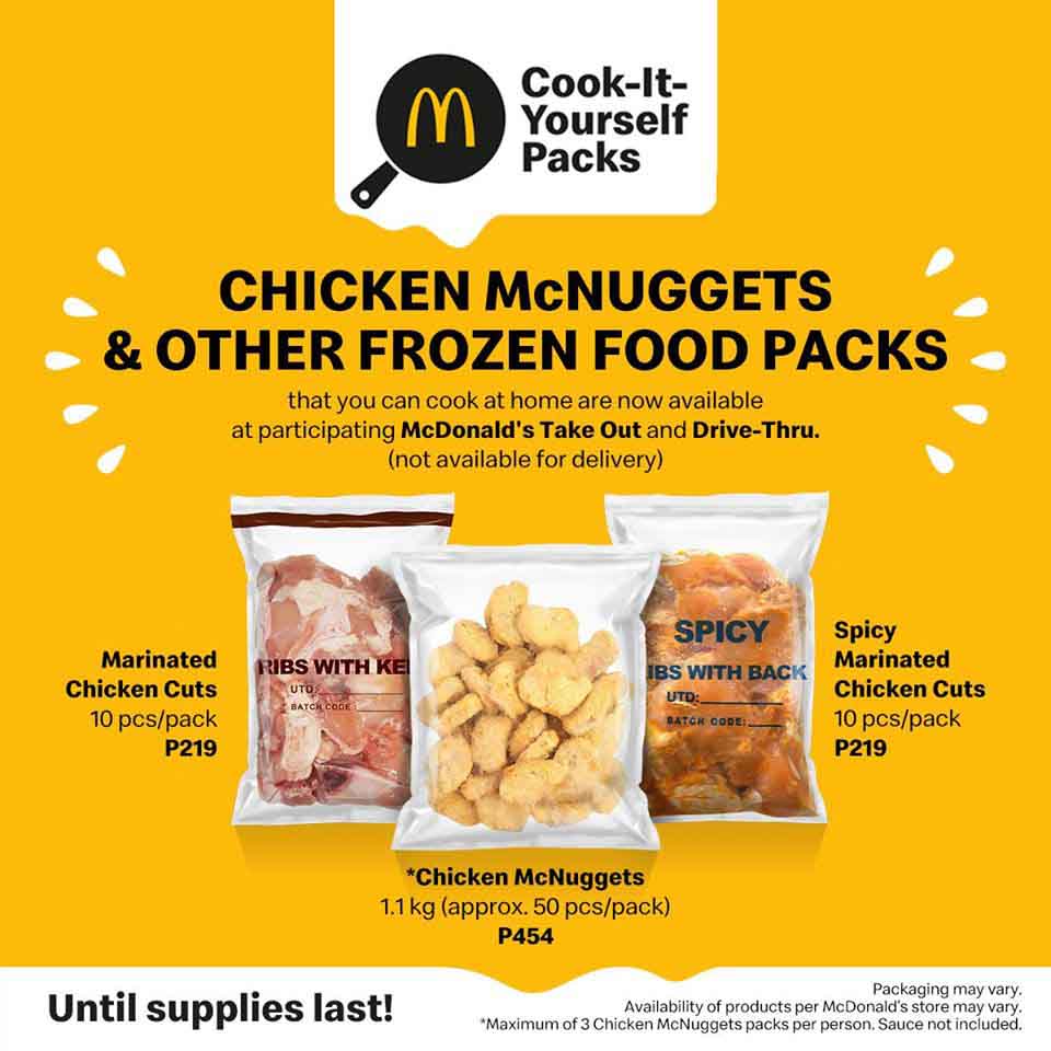 Chicken McNuggets and Other Frozen Food Packs from McDonald's
