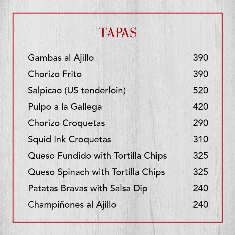 Wobbly Pan Tapas Menu