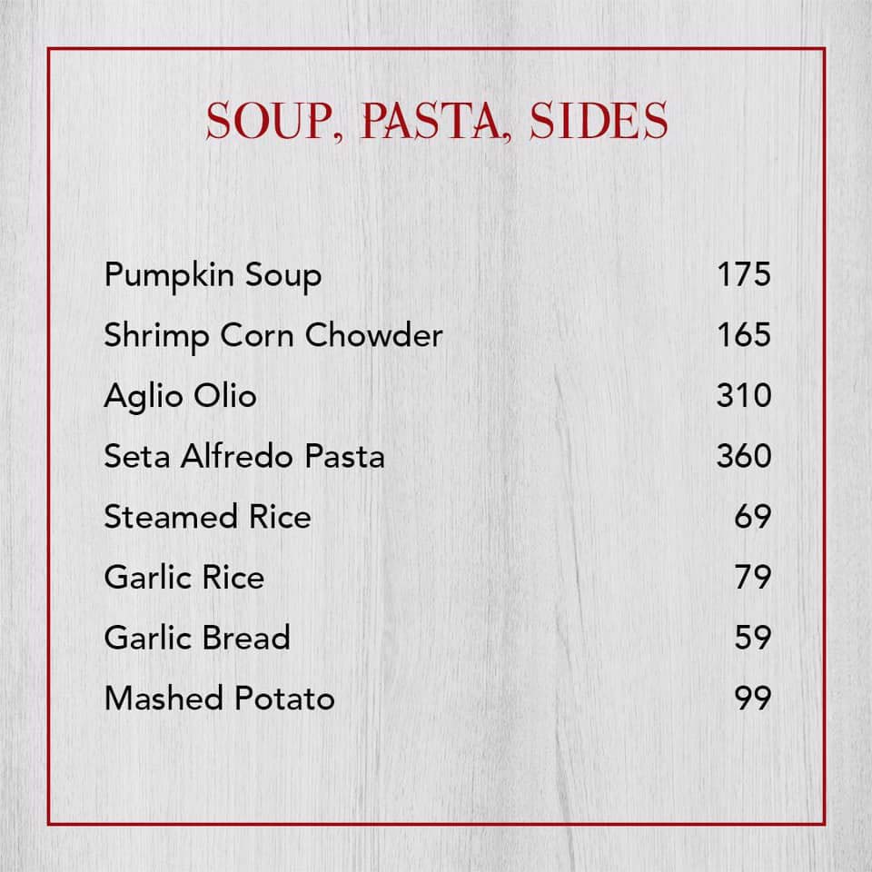 Wobbly Pan Soup, Pasta, Sides Menu