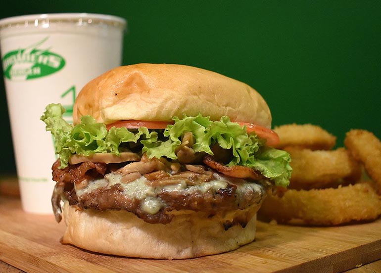 Burger and Onion Rings from Brothers Burger