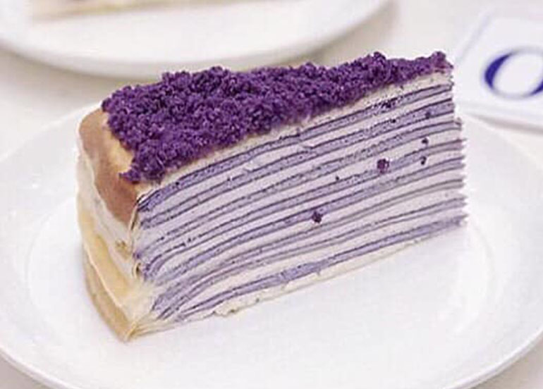 Ube Mille Crepe Cake from Paper Moon Cafe